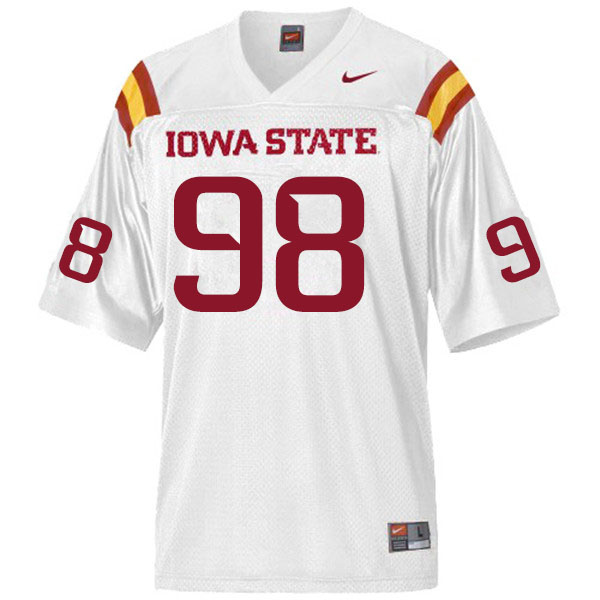 Iowa State Cyclones Men's #98 Brian Papazian Nike NCAA Authentic White College Stitched Football Jersey RS42I62KT